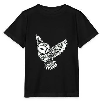Eule - Stanley/Stella Kinder T-Shirt MINI CREATOR  - Schwarz - Vorne - Mikhail (115cm)