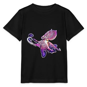 pieuvre - T-shirt bio MINI CREATOR Stanley/Stella Enfant - noir - Devant - Mikhail (115cm)