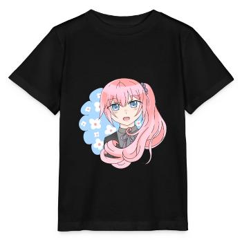 Manga flower girl - Stanley/Stella MINI CREATOR Kids’ T-Shirt - black - Front - Mikhail (115cm)