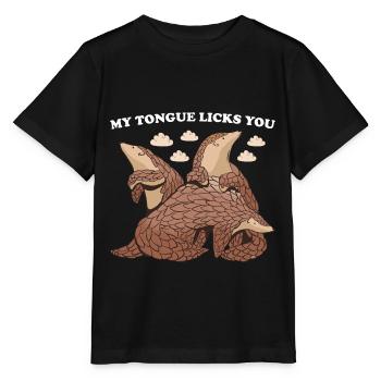 Ma langue te lèche Pangolin - T-shirt bio MINI CREATOR Stanley/Stella Enfant - noir - Devant - Mikhail (115cm)