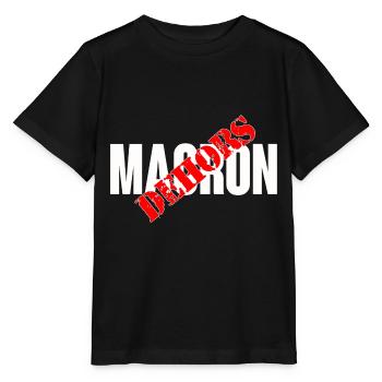 Macron dehors - T-shirt bio MINI CREATOR Stanley/Stella Enfant - noir - Devant - Mikhail (115cm)