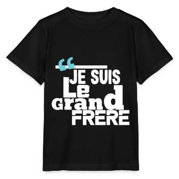 Je suis le grand frère - T-shirt bio MINI CREATOR Stanley/Stella Enfant - noir - Devant - Mikhail (115cm)