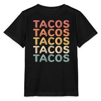 Retro tacos taco - T-shirt bio MINI CREATOR Stanley/Stella Enfant - noir - Devant - Mikhail (115cm)
