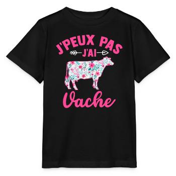 J'peux pas j'ai vache - T-shirt bio MINI CREATOR Stanley/Stella Enfant - noir - Devant - Mikhail (115cm)