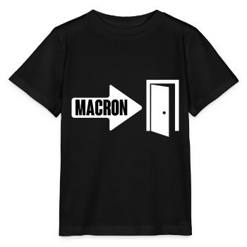 Macron la porte - T-shirt bio MINI CREATOR Stanley/Stella Enfant - noir - Devant - Mikhail (115cm)