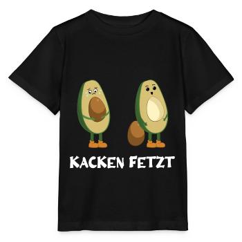 Kacken fetztLustig Avocado Toilette Entspannung - Stanley/Stella Kinder T-Shirt MINI CREATOR  - Schwarz - Vorne - Mikhail (115cm)