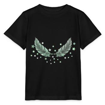 Zwei Federn - Stanley/Stella Kinder T-Shirt MINI CREATOR  - Schwarz - Vorne - Mikhail (115cm)