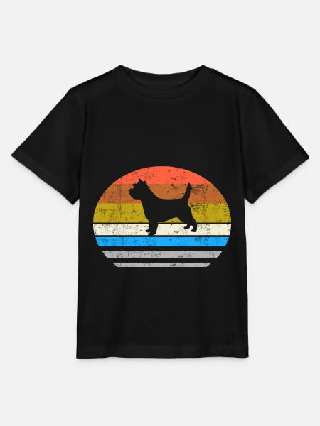 Cairn Terrier Hund - Retro Style Silhouette - Stanley/Stella Kinder T-Shirt MINI CREATOR - Schwarz