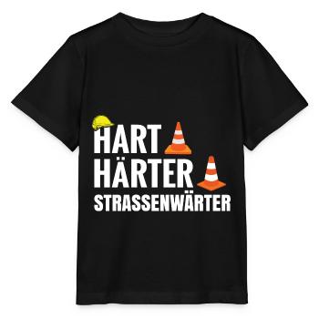 Hart Härter Straßenwärter Straßenbau Straßenbauer - Stanley/Stella Kinder T-Shirt MINI CREATOR  - Schwarz - Vorne - Mikhail (115cm)