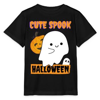 Chemise d’Halloween mignon fantôme - T-shirt bio MINI CREATOR Stanley/Stella Enfant - noir - Devant - Mikhail (115cm)