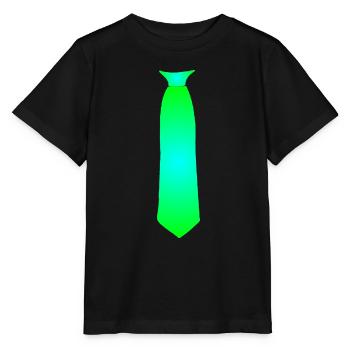 Krawatte - Aufgedruckte - Grün- Türkis Verlauf - Stanley/Stella Kinder T-Shirt MINI CREATOR  - Schwarz - Vorne - Mikhail (115cm)