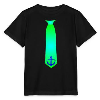 Krawatte - Aufgedruckte - Farbverlaufe Anker - Stanley/Stella Kinder T-Shirt MINI CREATOR  - Schwarz - Vorne - Mikhail (115cm)