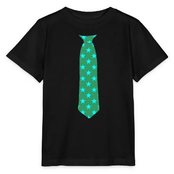 Krawatte Sterne mint gruen - Stanley/Stella Kinder T-Shirt MINI CREATOR  - Schwarz - Vorne - Mikhail (115cm)