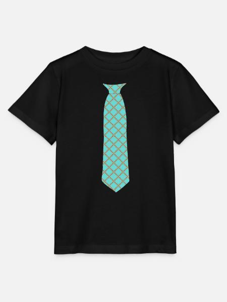 Krawatte Fake Aufgedruckte Muster Türkis - Stanley/Stella Kinder T-Shirt MINI CREATOR - Schwarz