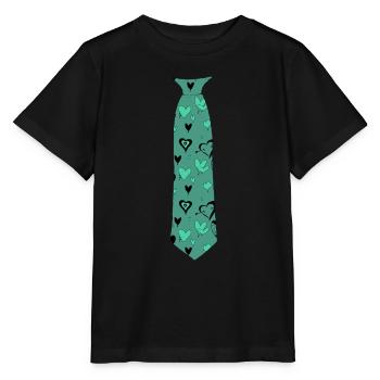 Krawatte Herzen Liebe Herz - Stanley/Stella Kinder T-Shirt MINI CREATOR  - Schwarz - Vorne - Mikhail (115cm)