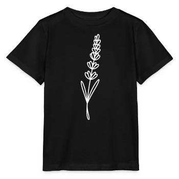 Lavender Line Art on Black - Stanley/Stella MINI CREATOR Kids’ T-Shirt - black - Front - Mikhail (115cm)