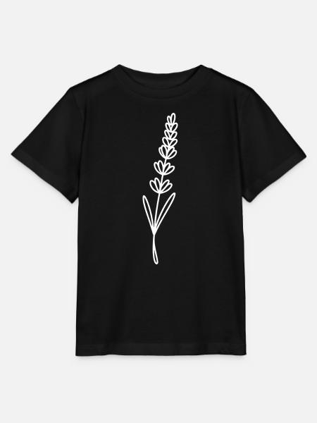 Lavendel-Linienkunst auf Schwarz - Stanley/Stella Kinder T-Shirt MINI CREATOR  - Schwarz