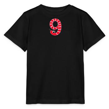Zahl 9 Schlange rot Kinder - Stanley/Stella Kinder T-Shirt MINI CREATOR  - Schwarz - Vorne - Mikhail (115cm)