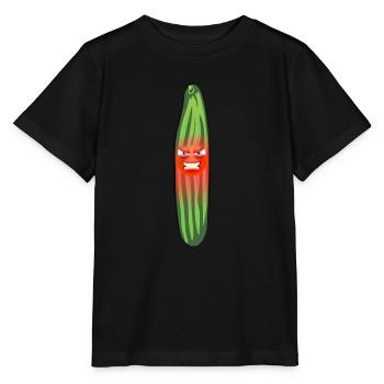 Wütende Gurke, Gurken, Comic, Gurke - Stanley/Stella Kinder T-Shirt MINI CREATOR  - Schwarz - Vorne - Mikhail (115cm)