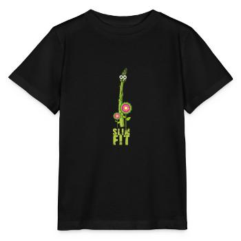 slim fit, spragel, asperges vertes, fitness, sport - T-shirt bio MINI CREATOR Stanley/Stella Enfant - noir - Devant - Mikhail (115cm)