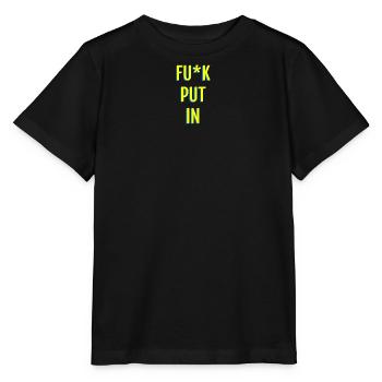 Provokante Neon-Textgrafik - Stanley/Stella Kinder T-Shirt MINI CREATOR  - Schwarz - Vorne - Mikhail (115cm)
