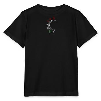 Motif de chaîne d’engrenage circulaire - T-shirt bio MINI CREATOR Stanley/Stella Enfant - noir - Devant - Mikhail (115cm)