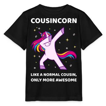 Cousincorn I - Génial Cousin Licorne - T-shirt bio MINI CREATOR Stanley/Stella Enfant - noir - Devant - Mikhail (115cm)