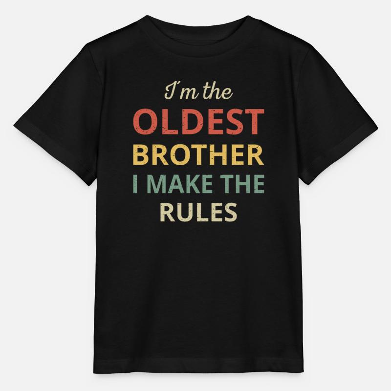 Matching Oldest Brother I Make The Rules - Stanley/Stella Kinder T-Shirt MINI CREATOR  - Schwarz