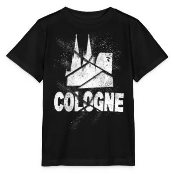 Cathédrale de Cologne Allemagne Ville Skyline Grunge Splash - T-shirt bio MINI CREATOR Stanley/Stella Enfant - noir - Devant - Mikhail (115cm)
