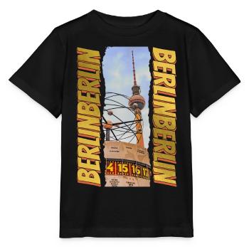 Tour de télévision de Berlin Skyline Gold Allemagne - T-shirt bio MINI CREATOR Stanley/Stella Enfant - noir - Devant - Mikhail (115cm)