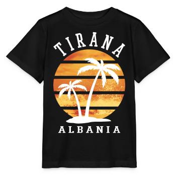 Tirana Tirane Albanie Été Palmiers Plage Mer - T-shirt bio MINI CREATOR Stanley/Stella Enfant - noir - Devant - Mikhail (115cm)