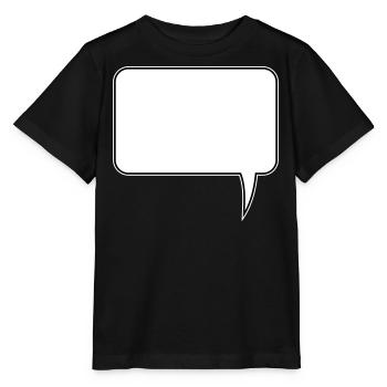 Conception rectangulaire de bulle de dialogue - T-shirt bio MINI CREATOR Stanley/Stella Enfant - noir - Devant - Mikhail (115cm)