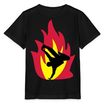 Breakdancer dans le feu - T-shirt bio MINI CREATOR Stanley/Stella Enfant - noir - Devant - Mikhail (115cm)