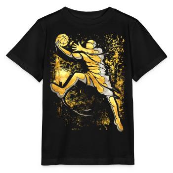 Basketteur - J’aime Basket - Slam dunk - T-shirt bio MINI CREATOR Stanley/Stella Enfant - noir - Devant - Mikhail (115cm)