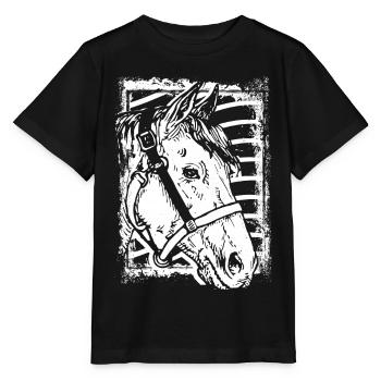 Riding - Rider - Horse - Horsehead - Stanley/Stella MINI CREATOR Kids’ T-Shirt - black - Front - Mikhail (115cm)