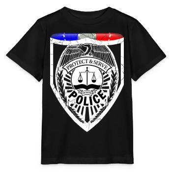 Polizist - Stanley/Stella Kinder T-Shirt MINI CREATOR  - Schwarz - Vorne - Mikhail (115cm)