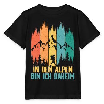Je suis chez moi dans les Alpes - T-shirt bio MINI CREATOR Stanley/Stella Enfant - noir - Devant - Mikhail (115cm)
