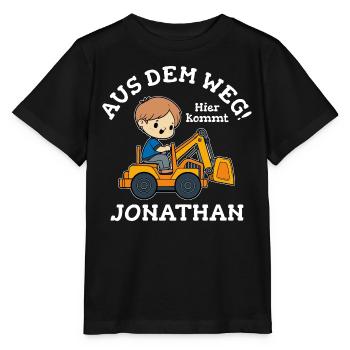 Jonathan Vorname Bagger - Stanley/Stella Kinder T-Shirt MINI CREATOR  - Schwarz - Vorne - Mikhail (115cm)