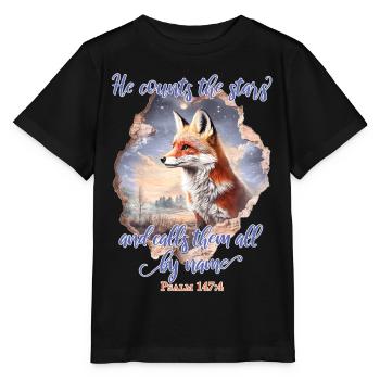 Fox Bible Verse Christian - T-shirt bio MINI CREATOR Stanley/Stella Enfant - noir - Devant - Mikhail (115cm)