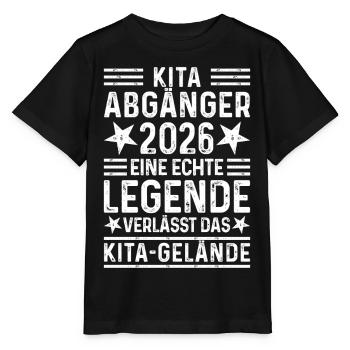 Kita Graduate 2026: Legend leaves Kita grounds - Stanley/Stella MINI CREATOR Kids’ T-Shirt - black - Front - Mikhail (115cm)