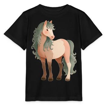 Cheval Poney Mignon - T-shirt bio MINI CREATOR Stanley/Stella Enfant - noir - Devant - Mikhail (115cm)