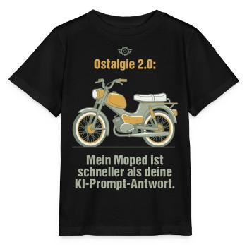 Ostalgie Moped. KI Prompt Spruch - Stanley/Stella Kinder T-Shirt MINI CREATOR  - Schwarz - Vorne - Mikhail (115cm)