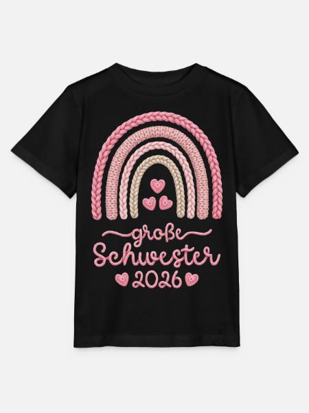 Große Schwester 2026 Regenbogen - Stanley/Stella Kinder T-Shirt MINI CREATOR - Schwarz