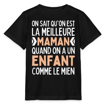 Meilleure Maman Quand On A Un Enfant Comme Le Mien - T-shirt bio MINI CREATOR Stanley/Stella Enfant - noir - Devant - Mikhail (115cm)