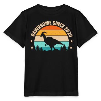 Rawrsome Since 2020 Parasaurolophus 3rd Birthday - Stanley/Stella MINI CREATOR Kids’ T-Shirt - black - Front - Mikhail (115cm)