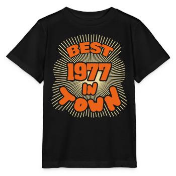 Best in Town born in 1977 - Stanley/Stella Kinder T-Shirt MINI CREATOR  - Schwarz - Vorne - Mikhail (115cm)