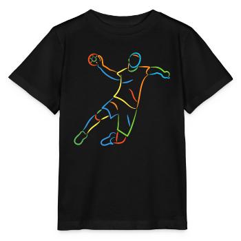 Handball Handball coloré Handball joueur de handball - T-shirt bio MINI CREATOR Stanley/Stella Enfant - noir - Devant - Mikhail (115cm)