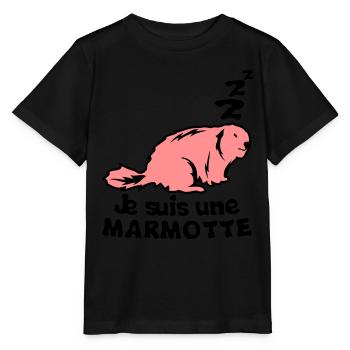 je suis une marmotte animal expression - T-shirt bio MINI CREATOR Stanley/Stella Enfant - noir - Devant - Mikhail (115cm)