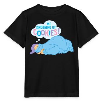 Sesamstraße Krümelmonster Traum über Kekse - Stanley/Stella Kinder T-Shirt MINI CREATOR  - Schwarz - Vorne - Mikhail (115cm)