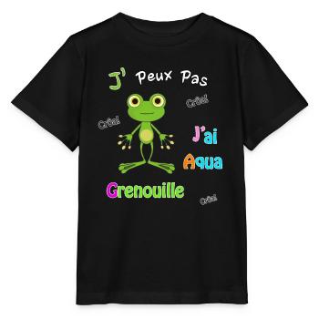 J'peux pas, j'ai aqua grenouille - T-shirt bio MINI CREATOR Stanley/Stella Enfant - noir - Devant - Mikhail (115cm)